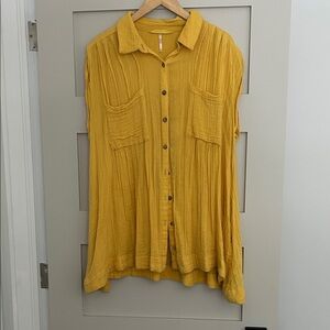 Free People yellow (yolk) « Not So Basic shirt dress tunic »